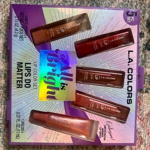 L.A. COLORS 5pc All Is Bright Lip Color Set, Lips Do Matter